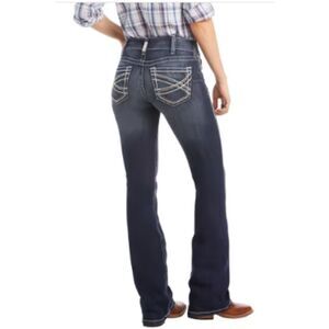 Ariat Womens Jeans Size 32L Long R.E.A.L. Mid Rise Stretch Entwined Boot Cut